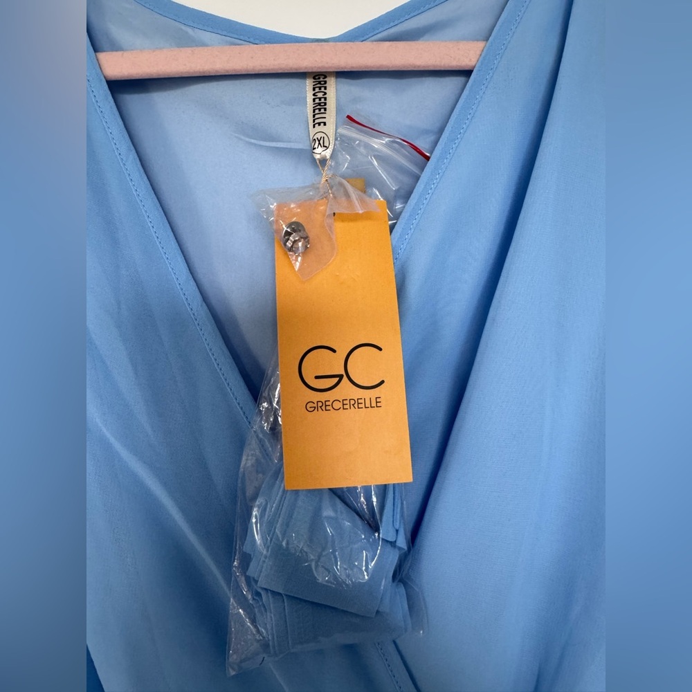 Elegant Blue Pleated Dress - NWT - Picture 6 of 9